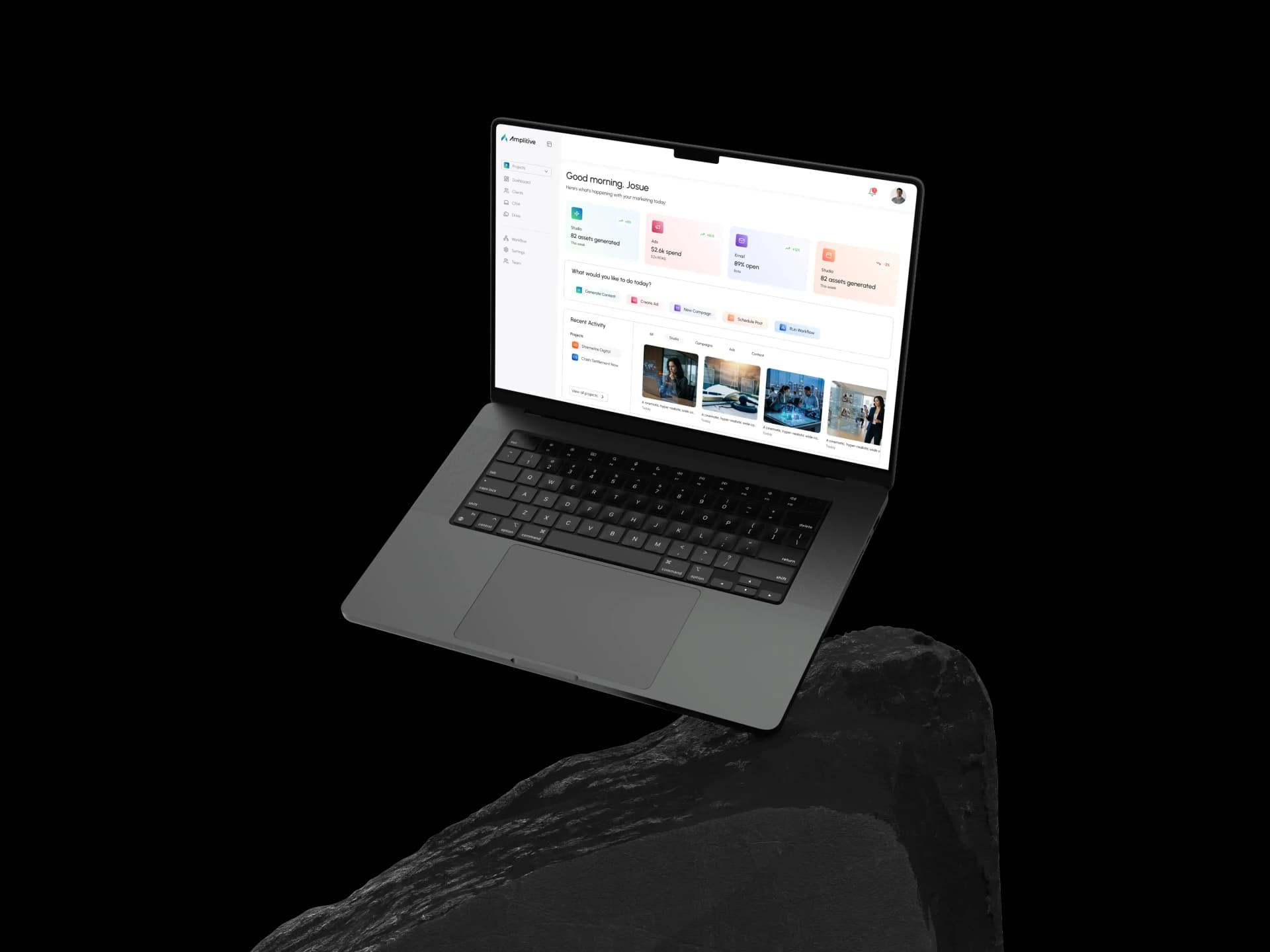 Amplitive dashboard on laptop